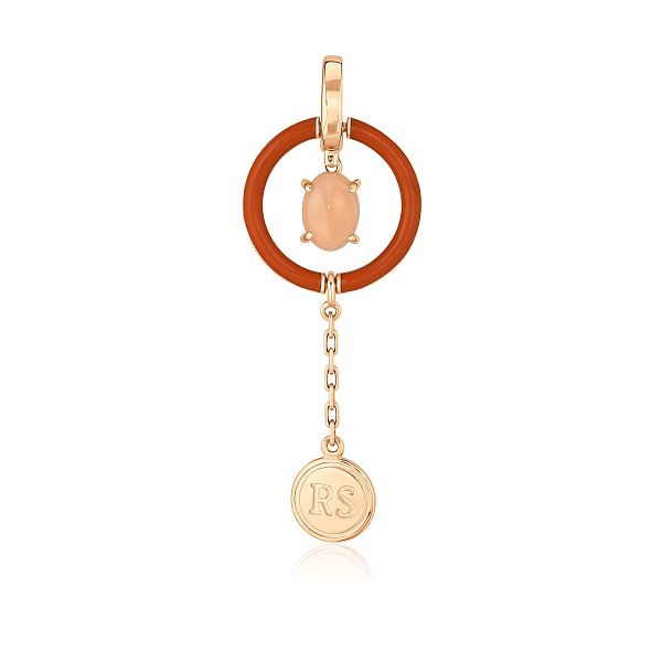 Подвеска из желтого золота с кораллом