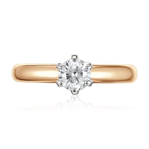 Кольцо из желтого золота с бриллиантом