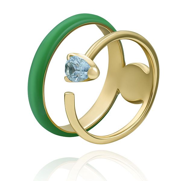 Кольцо из желтого золота с топазом