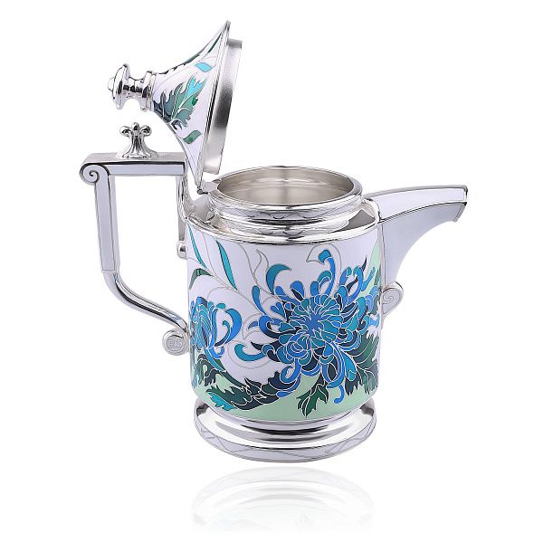 Сливочник «Хризантемы» из серебра