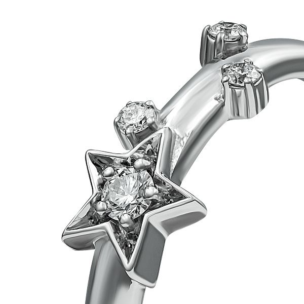 Кольцо из белого золота с бриллиантами