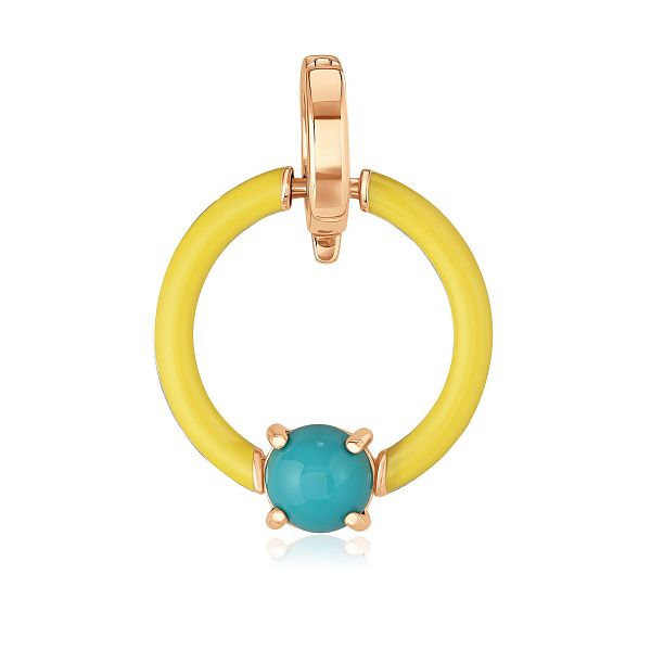 Подвеска из желтого золота с бирюзой
