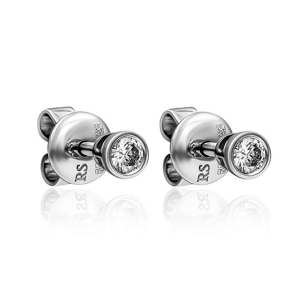 Пусеты из белого золота с бриллиантами