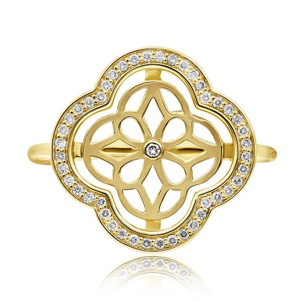 Кольцо из желтого золота с бриллиантами