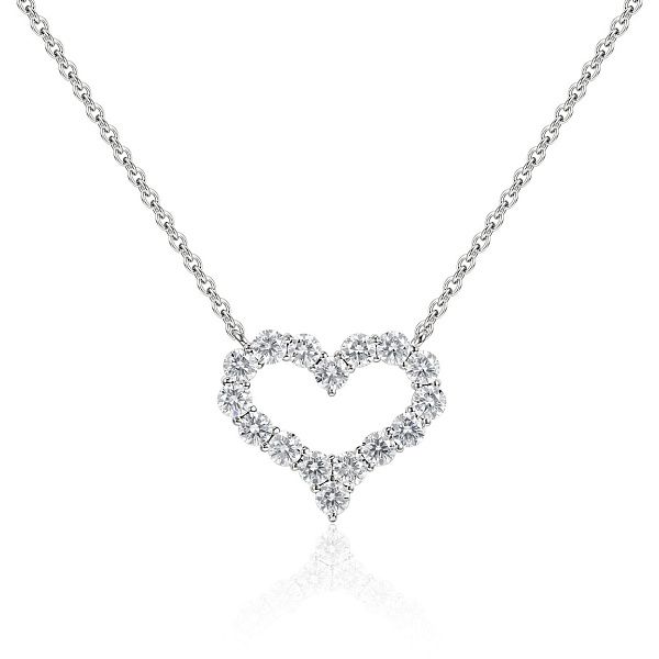 Колье «Сердце» из белого золота с бриллиантами