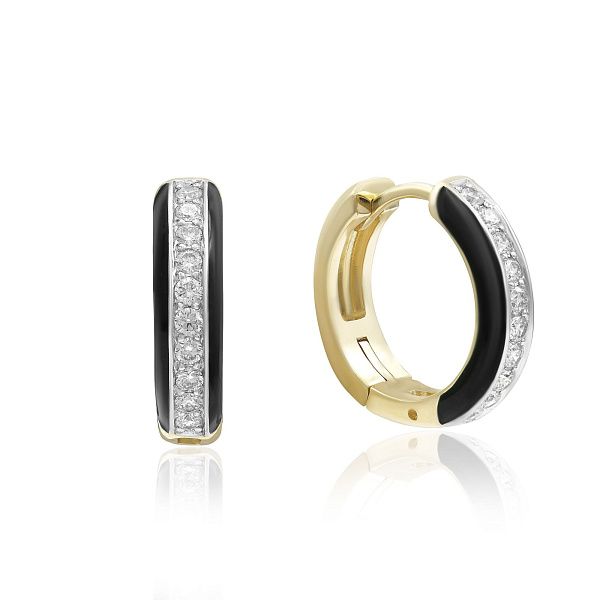 Серьги из желтого золота с бриллиантами