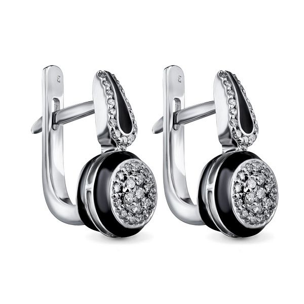 Серьги из белого золота с бриллиантами