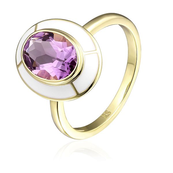 Кольцо из желтого золота с аметистом