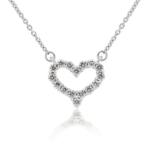 Колье «Сердце» из белого золота с бриллиантами