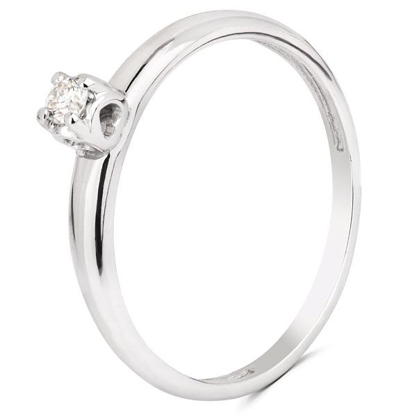 Кольцо из белого золота с бриллиантом