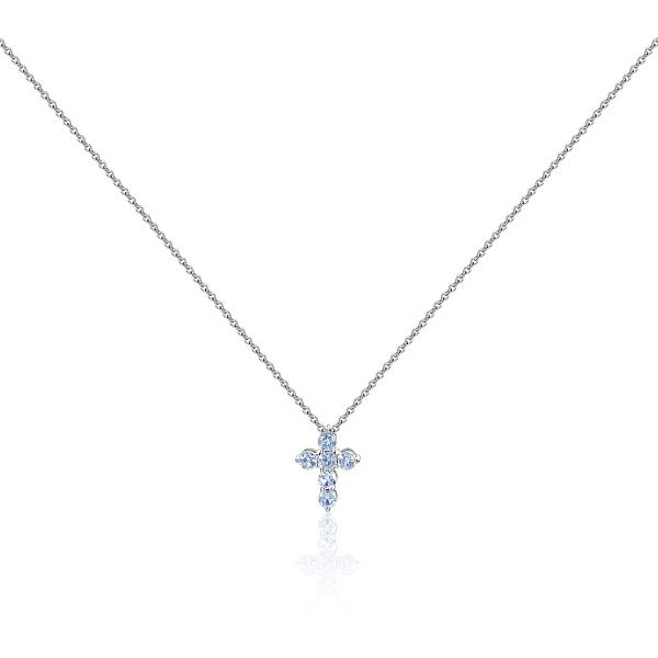 Колье из белого золота с топазами