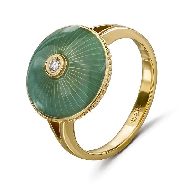 Кольцо из желтого золота с бриллиантом