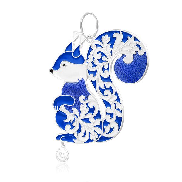 Елочная игрушка «Белочка» из серебра 