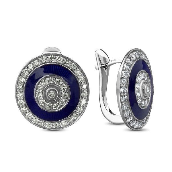 Серьги из белого золота с бриллиантами