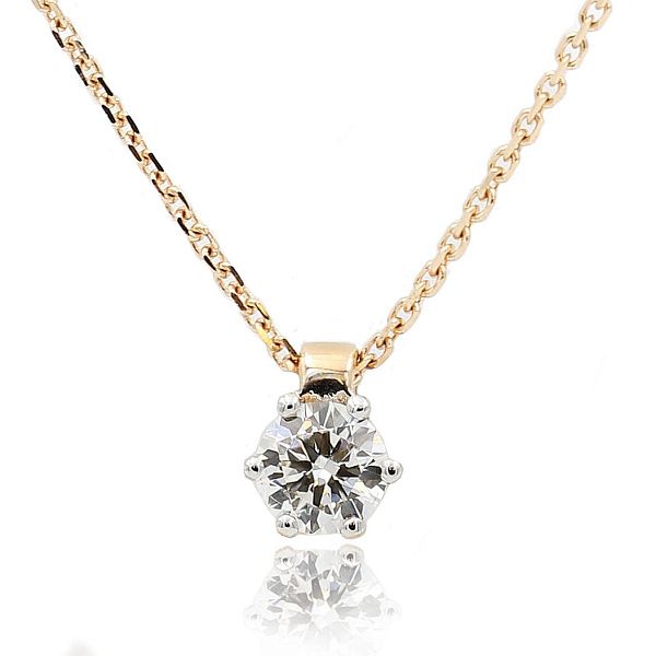 Колье из красного золота с бриллиантом