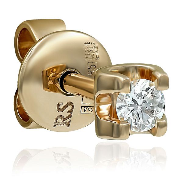 Пусеты из красного золота с бриллиантами