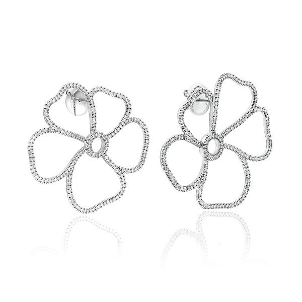 Пусеты из белого золота с бриллиантами