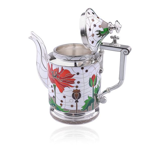Чайник «Маки» из серебра