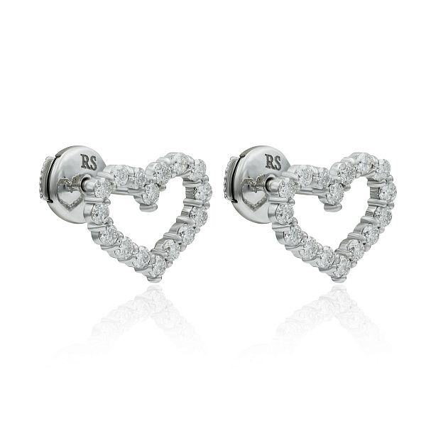 Пусеты из белого золота с бриллиантами