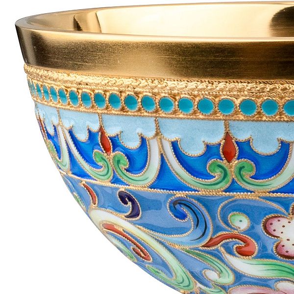 Чашка «Русские мотивы» из серебра 