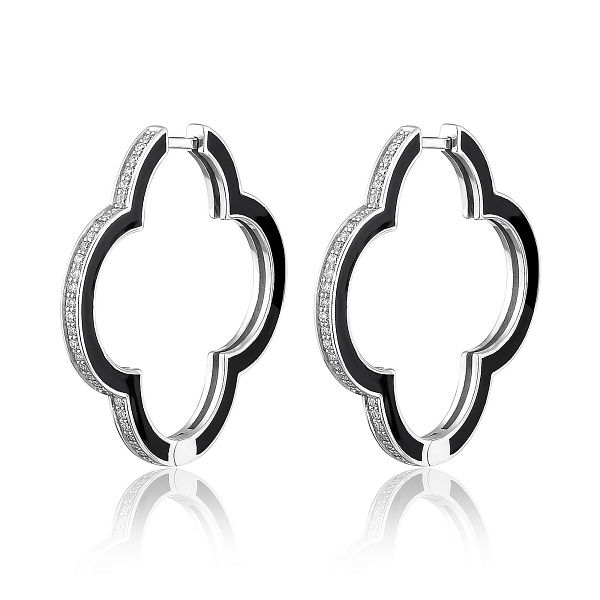 Серьги из белого золота с бриллиантами