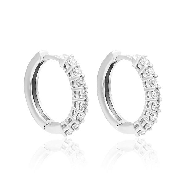 Серьги из белого золота с бриллиантами