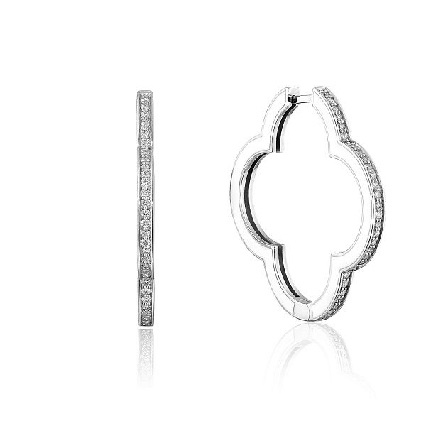 Серьги из белого золота с бриллиантами