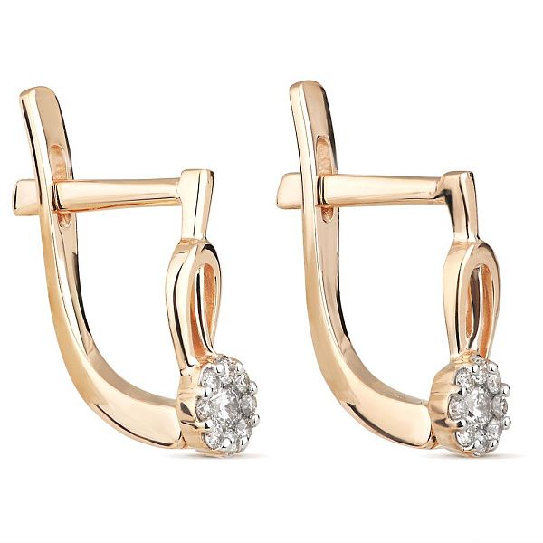 Серьги из красного золота с бриллиантами