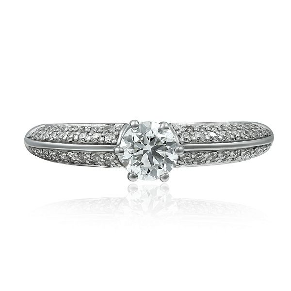 Кольцо из белого золота с бриллиантами