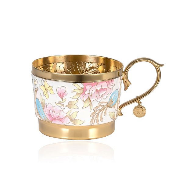 Набор кофейный «Райские птицы» из серебра 