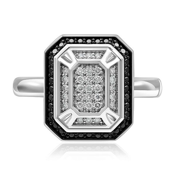 Кольцо из белого золота с бриллиантами