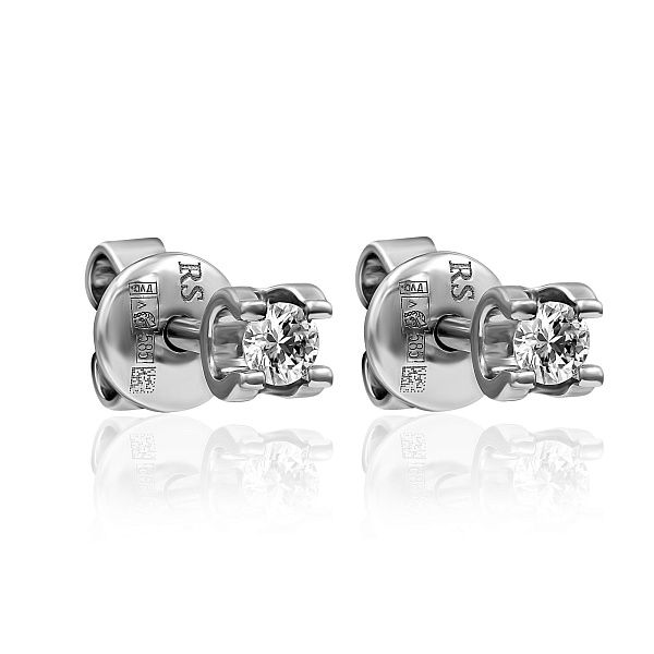 Пусеты из белого золота с бриллиантами