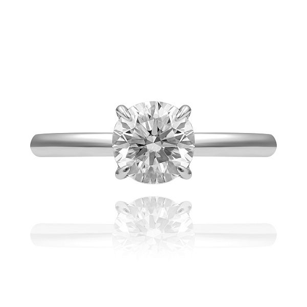 Кольцо из белого золота с бриллиантом 1.3 ct