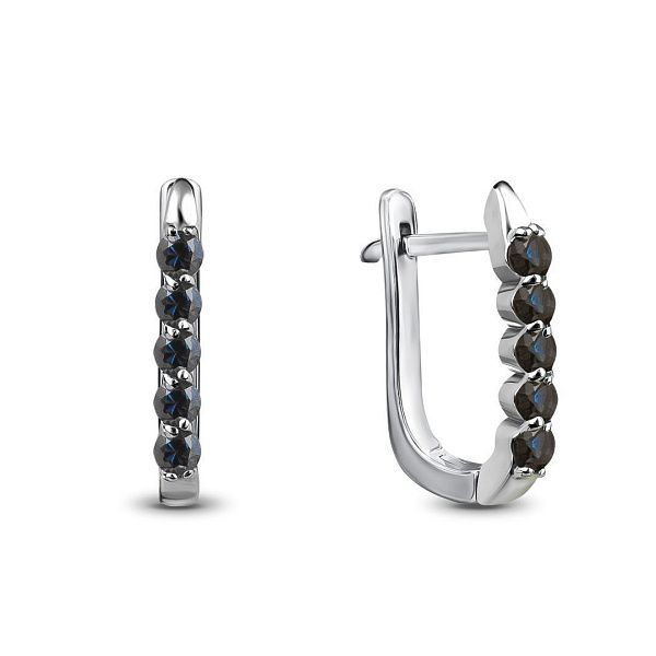 Серьги из белого золота с сапфирами