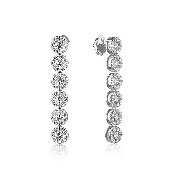 Пусеты из белого золота с бриллиантами