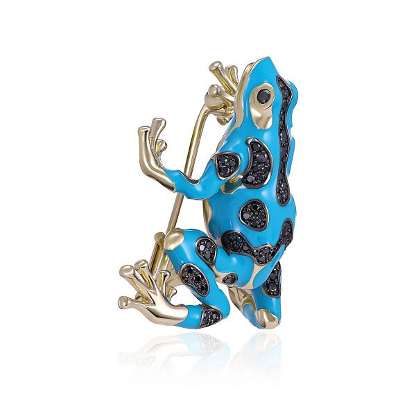 Брошь из желтого золота с бриллиантами