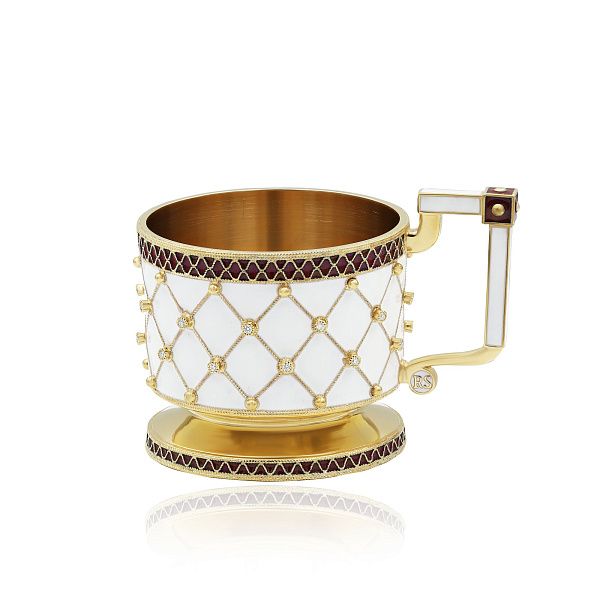 Подстаканник из серебра с бриллиантами