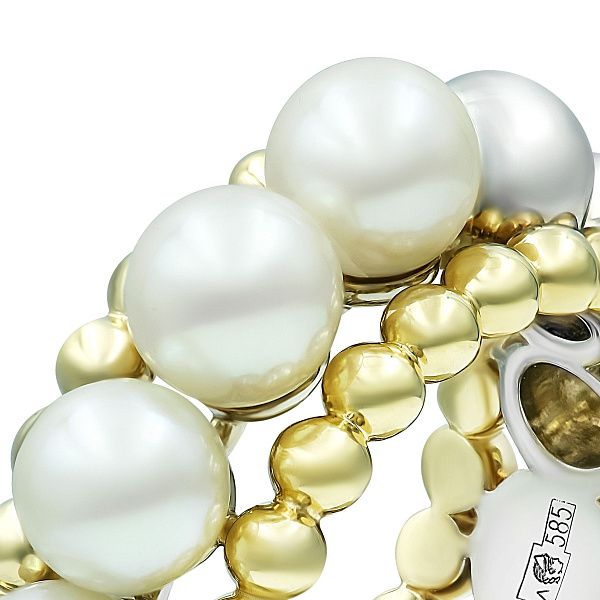 Кольцо из желтого золота с жемчугом