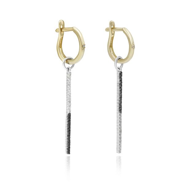 Серьги из желтого золота с бриллиантами